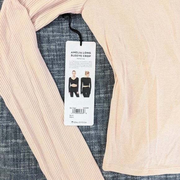 ALO Yoga Ameila Long Sleeve Crop - Nectar - NWT - Picture 4 of 4